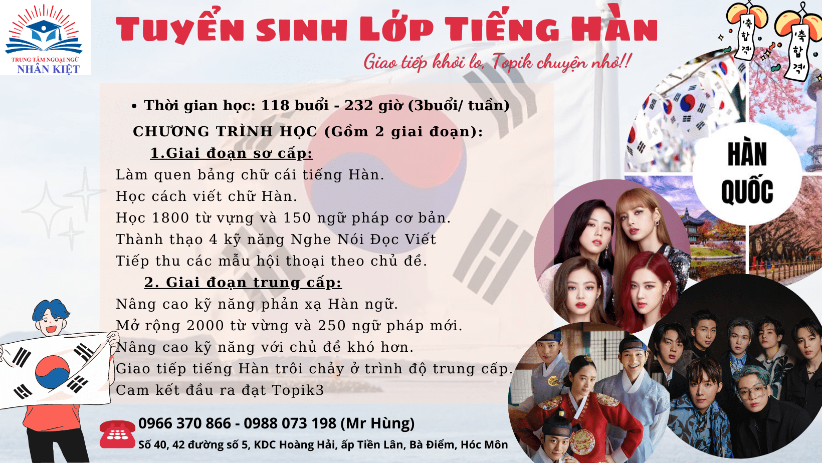 Tuyển sinh lớp tiếng Hàn