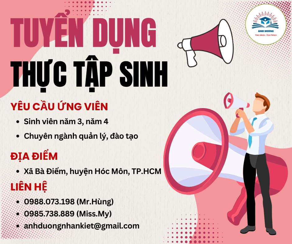 Tuyển thực tập sinh Quản lý giáo dục